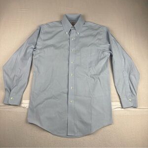 Brooks Brothers Mens Blue Pinpoint Oxford Dress Shirt 14.5-32 Office Business
